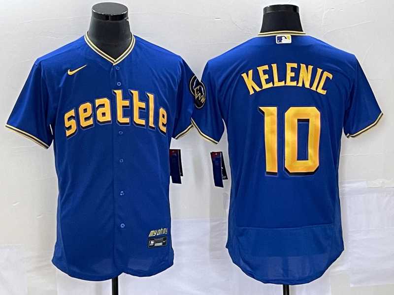 Men's Seattle Mariners #10 Jarred Kelenic Blue 2023 City Connect Flex Base Stitched Jersey,We sell and wholesale Men's Seattle Mariners #10 Jarred Kelenic Blue 2023 City Connect Flex Base Stitched Jersey on line form chian!